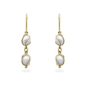 Yellow Gold Pearl Drops