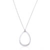 Rhodium Plated Crystal Teardrop Necklace