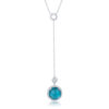 Lori 10.9ct Aqua CZ Rhodium Classic Drop Lariat Necklace