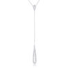 Chrisette 0.4ct CZ Rhodium Classic Drop Lariat Necklace