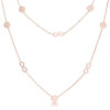 Krystal Rose Gold Stainless Steel Infinity Station Layer Necklace