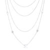 Multi-Chain Rhodium Star Necklace with CZ