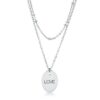 Stainless Steel Double Chain LOVE Necklace