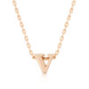 Rose Gold Finish Initial V Pendant