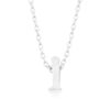 Rhodium Plated Finish Initial I Pendant