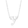 Rhodium Plated Finish Initial Y Pendant