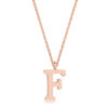 Elaina Rose Gold Stainless Steel F Initial Necklace