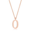 Elaina Rose Gold Stainless Steel O Initial Necklace