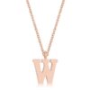 Elaina Rose Gold Stainless Steel W Initial Necklace