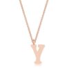 Elaina Rose Gold Stainless Steel Y Initial Necklace