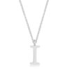 Elaina Rhodium Stainless Steel I Initial Necklace