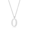 Elaina Rhodium Stainless Steel O Initial Necklace