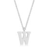 Elaina Rhodium Stainless Steel W Initial Necklace