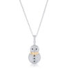 .35 ct CZ Two-Tone Snowman Pave Holiday Pendant