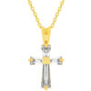 Goldtone Finish Baguette Cross