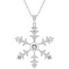 Rhodium Plated Snowflake Pendant