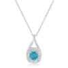 Christal 1.2ct Aqua CZ Rhodium Classic Necklace