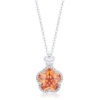 Beautiful Floral Cut Champagne CZ Pendant