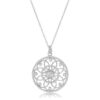 1.4 Ct Rhodium Pendant Necklace with Interlocking Circles and CZ
