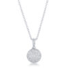 Rhodium Necklace with CZ Disk Pendant