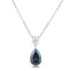 4.95Ct Rhodium Mystic Iridescent Teardrop Pendant