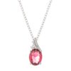 3 ct. Raspberry Sparkle Rhodium-Plated CZ Pendant Necklace