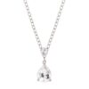 Rhodium Plated Double Pear CZ Drop Pendant Necklace