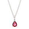 Rose-Pink Pear CZ Drop Necklace