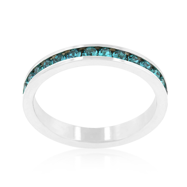 Stylish Stackables with Turquoise Crystal Ring Stylish Stackables with Turquoise Crystal Ring