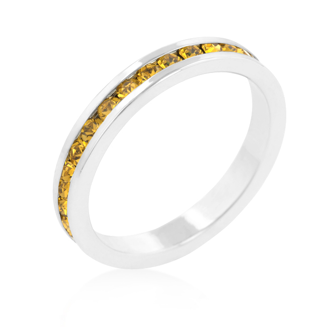 Stylish Stackables with Yellow Crystal Ring Stylish Stackables with Yellow Crystal Ring