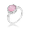 Patricia 0.3ct CZ Pink Cat’s Eye Rhodium Classic Ring