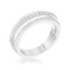 Laurie 0.2ct CZ Rhodium Contemporary Trio Band Ring