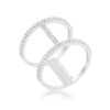 Christina 0.3ct CZ Rhodium Open Contemporary Wide Ring