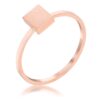 Stainless Steel Rose Goldtone Plated Square Stackable Ring