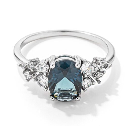 2.95ct. Captivating Blue GreenCZ Engagement Ring
